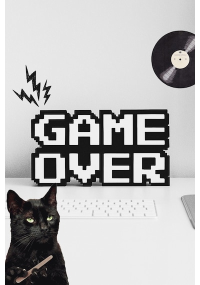 Modern Game Over Kabartmalı Süs Dekoratif Obje, Duvar & Masaüstü Aksesuarı,hediye 15x8.5 Cm