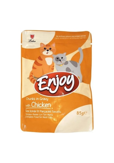 Enjoy Pouch Tavuklu Yetişkin Kedi Maması 85 Gr X 24 Adet