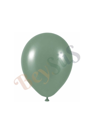 Okaliptus Renk Lateks Retro Balon 30 Cm - 50 Adet Yeşil