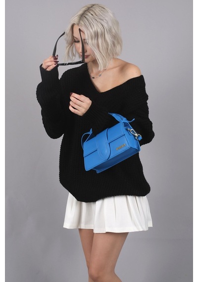 Madmext Siyah Oversize V Yaka Triko Kazak Mg1440 Siyah