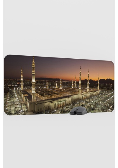 Mescid-i Nebi Medine V2 90x40 Xxl Gaming Kauçuk Kaymaz Taban Mouse Pad Fare Altlığı