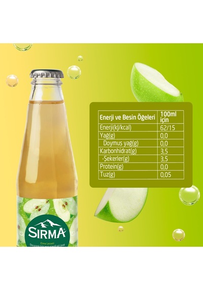 Sırma C Vitaminli Elma Aromalı Doğal Maden Suyu 200 Ml X 24 Adet