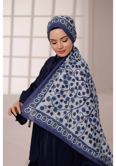 Mimiyum Alya Desen Soft Şal Mavi