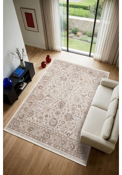 Midas Mp002r Krem Renkli Vintage Modern Salon Koridor Yatak Ve Oturma Odası Halısı