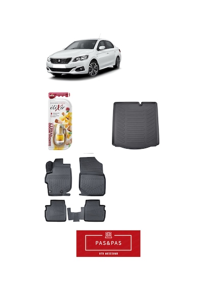 Peugeot 301 2016 Model 5d Havuzlu Paspas Ve Bagaj Havuzu Set + Araç Kokusu