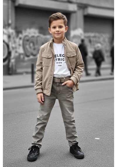 Pina Kids Erkek Çocuk Çift Taraflı Ceketli Penye Bluzlu Keten Pantolonlu Takım Elbise Tkm1602 Bej Pina Kids Erkek Çocuk Çift Taraflı Ceketli Penye Bluzlu Keten Pantolonlu Takım Elbise Tkm1602 Bej