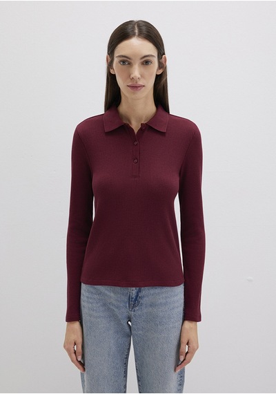 Mavi - Bordo Polo Tişört 1613413-70394 Bordo