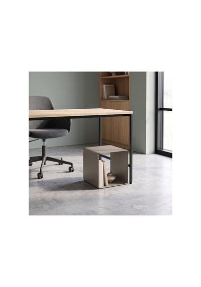 Node Metal Yan Sehpa Modüler Küp Tasarım Açık Raflı Tekli Modül 32x32x32 Cm Bej - 940085810 Bej