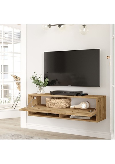 Aven Tv Ünitesi Tv Sehpası Raflı Kapaklı 100cm Çam Ave13-a Atlantik Çam Aven Tv Ünitesi Tv Sehpası Raflı Kapaklı 100cm Çam Ave13-a Atlantik Çam