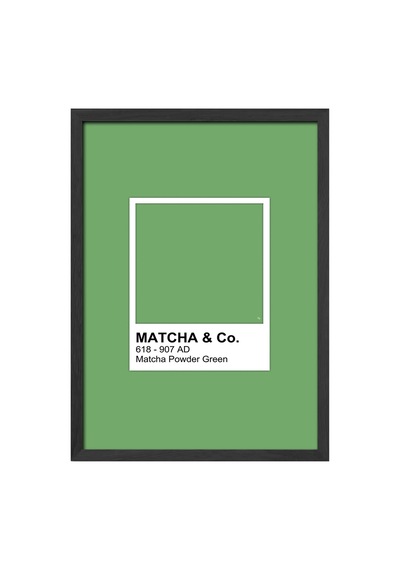 Pantone Matcha Yeşili Siyah Ahşap Çerçeveli Poster, Dekoratif Duvar Tablosu