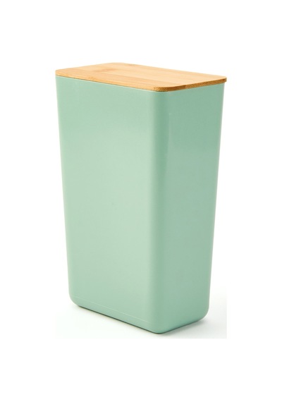 Excellentt Houseware Bambu Kapaklı Erzak Kabı - Yeşil - 13x8x21 Cm Çok Renkli