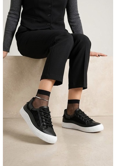 Elit Ysflt373 Kadın Klasik Sneaker Siyah - Beyaz