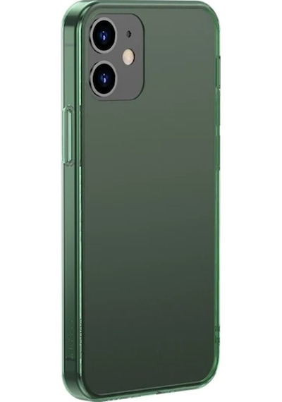 Baseus Frosted Glass Apple iPhone Uyumlu iPhone 12 -12 Pro 6.1inch Shockproof Koruyucu Kılıf- 5775 Yeşil