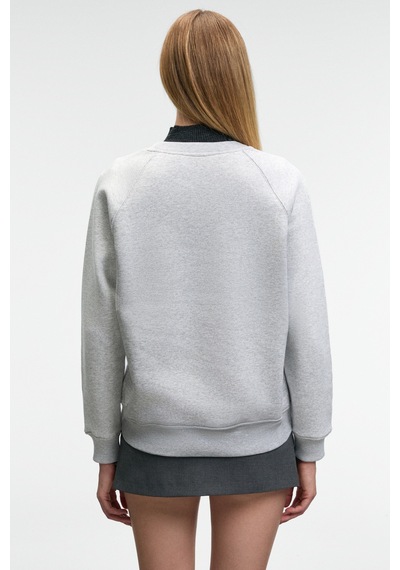 Grimelange Aelorıa Kadın Önü Baskılı Reglan Kol Oversize Grimelanj Sweatshirt Grimelanj