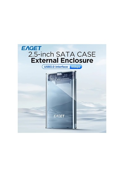Eaget 6.35 Cm Harici Kasa, Usb 3.0 Sata Taşınabilir Şeffaf