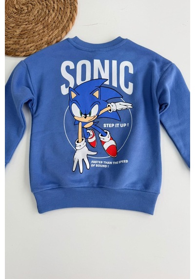 Erkek Çocuk Sonic Baskılı Eşofman Takım Mavi