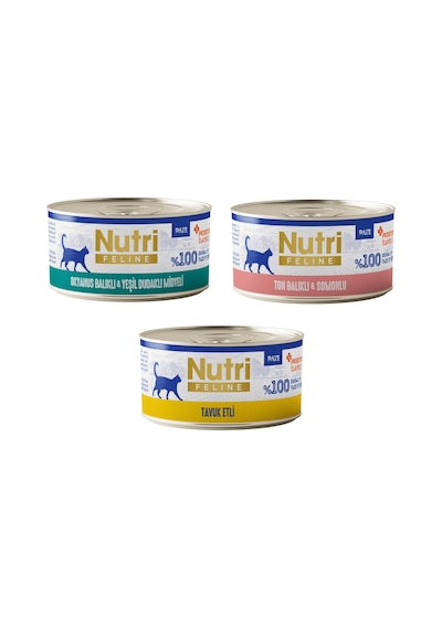Nutri Feline 3 Çeşit Karma Tahılsız Yetişkin Kedi Konservesi 70 G X 3 Adet