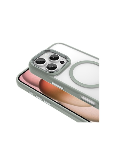 Apple Uyumlu iPhone 16 Pro Max Kılıf Magsafe Şeffaf Arka Yüz Kamera Yükseltili Silikon Nourthkingdom Gold
