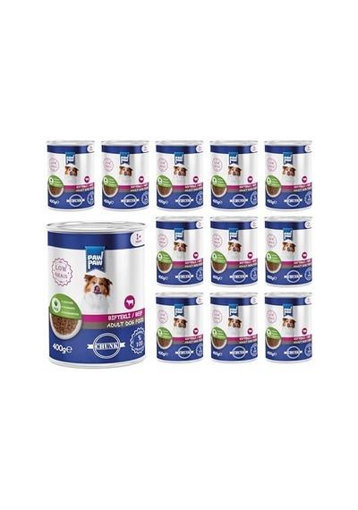 Pawpaw Yetişkin Köpek Biftekli Ve Jöleli Konserve 400 Gr X 12 Adet