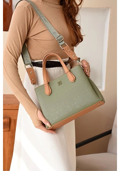 Just Polo Kadın Günlük Kullanıma Uygun Ayarlanabilir Askılı Lüks El Ve Omuz Çantası Shoulder Bag Shopper Yeşil 19708874