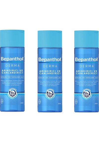 Bepanthol Derma Canlandırıcı Günlük Yüz Temizleme Jeli 3 x 200 ML