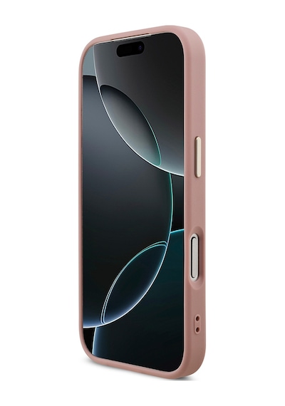Apple Uyumlu iPhone 17 Pro Kılıf Guess Lisanslı 4g Büyük Metal Logolu Glitter Kapak Pembe Pembe