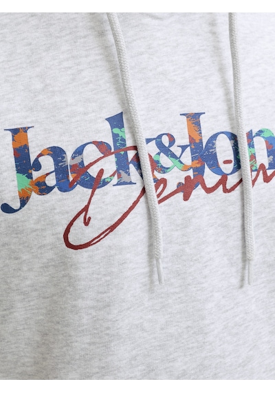 Jack & Jones Erkek Gögüs Baskili Kapüsonlu Sweatshirt - Tom - 12298419 Beyaz Melanj Jack & Jones Erkek Gögüs Baskili Kapüsonlu Sweatshirt - Tom - 12298419 Beyaz Melanj