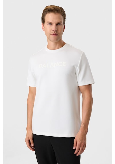 Back And Bond Beyaz Baskılı Regular Fit Bisiklet Yaka Tişört
