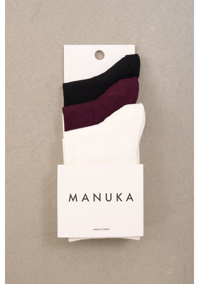 Manuka 3lü Set Çorap Siyah-bordo-ekru Aw25crp00003-9992 Siyah-bordo-ekru