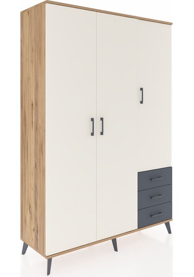 Hyperion Dolap 6 Raflı 3 Çekmeceli Tek Askılı 132x44x195 Çam-aytaşı/antrasit Aytası/antrasıt Hyperion Dolap 6 Raflı 3 Çekmeceli Tek Askılı 132x44x195 Çam-aytaşı/antrasit Aytası/antrasıt