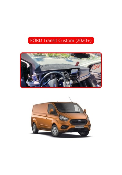 Ford Transit Custom 2020+torpido Koruma Halısı Kırmızı Kenar
