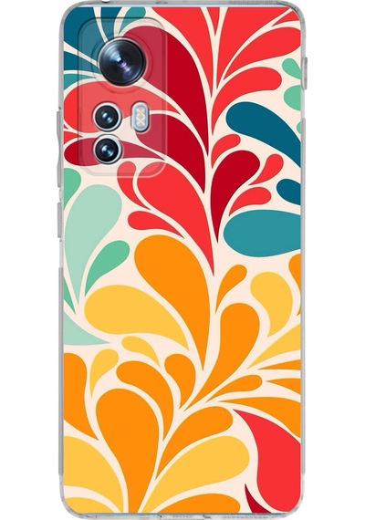 Xiaomi Mi 12 İle Uyumlu 1mm Slim Fit Retro Colors 5 Baskılı Şeffaf Kılıf Şeffaf