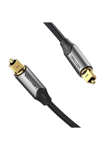 Vention Dijital Optik Fiber Ses Kablosu Toslink Spdıf Örgülü Alüminyum Alaşım - Gri 2m