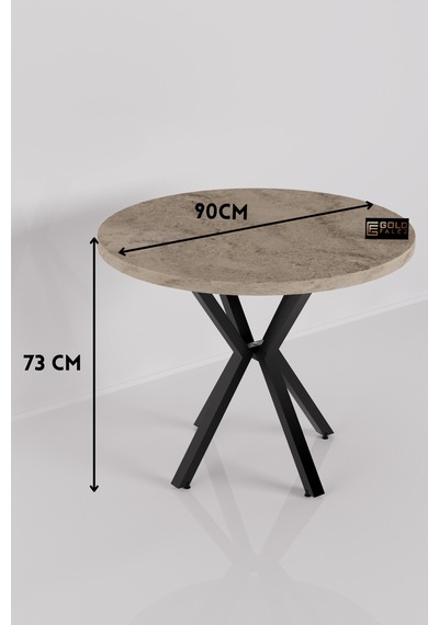Mutfak Masası 90 Cm Yuvarlak Masa Modern Metal Ayaklı Cafe Balkon Ofis Yemek Masası 9826 Traverten Ekru Mutfak Masası 90 Cm Yuvarlak Masa Modern Metal Ayaklı Cafe Balkon Ofis Yemek Masası 9826 Traverten Ekru