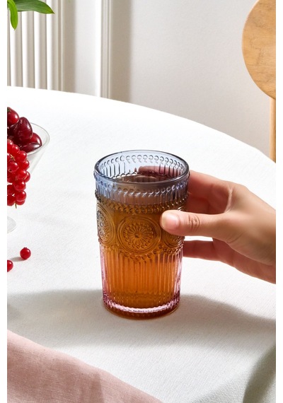 Karaca  Sunflower Meşrubat Bardağı 332 Ml Mavi Pembe