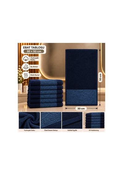 6 Lı Mutfak Havlusu 100% Pamuk 30x50 Antrasıt Kırçıl Desenli Antrasit Kırçıllı