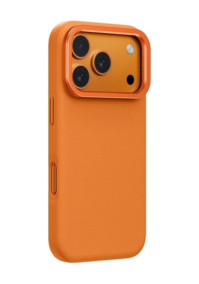 Apple Uyumlu iPhone 17 Pro M-safe Şarj Özellikli Standlı Amazingthing Glamour Mag Serisi Pu Kapak Turuncu Turuncu
