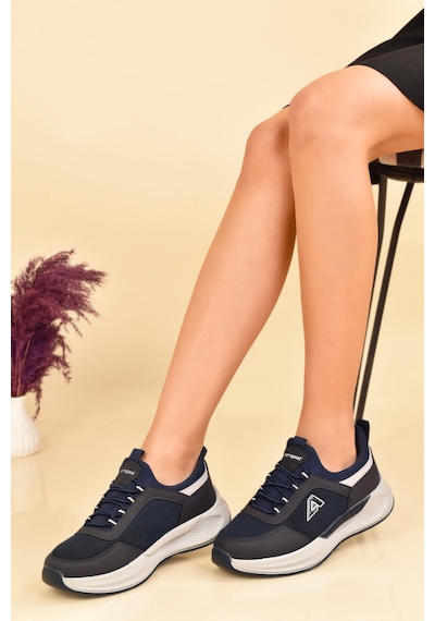 Kadın Sneaker Rahat Hava Alan Spor Ayakkabı Lacivert