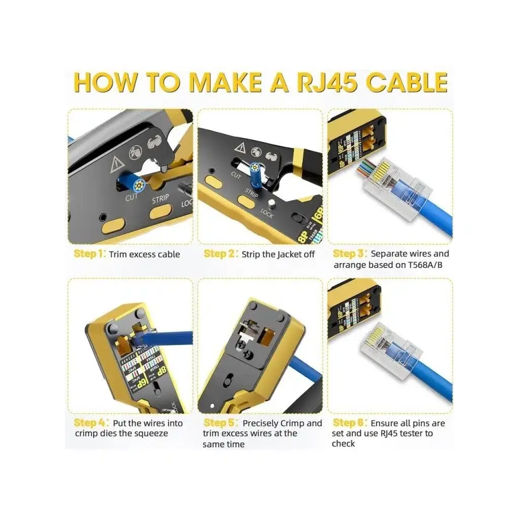 Molix Yeni Nesil Ez-rj45 Sıkma Pensesi - Cat6 Konnektör Pensesi Yedek Bıçaklı