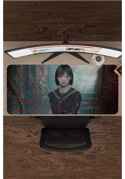 Silent Hill Kaymaz Dikişli Kauçuk Oyuncu Mousepad V1 - 90x40 Xxl Gaming Mouse Pad Fare Altlığı