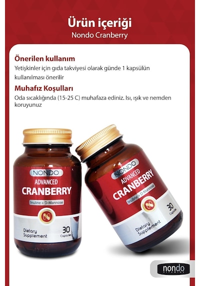 Nondo Cranberry 30   Kapsül