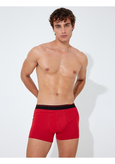 Koton 3'lü Boxer Seti Kuru Kafa Baskılı Çok Renkli Pamuklu Bordo 5wlm90039mk Bordo