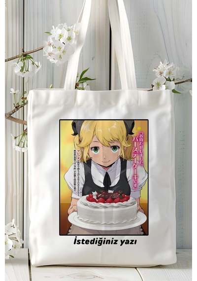 Art Hediye Isekai Shokudou Baskılı Bez Omuz Çantası Kişiye Özel Model 1 Çok Renkli