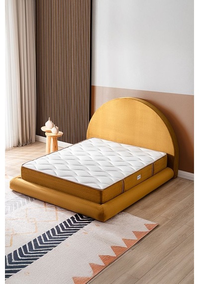Good Night Legom Torba Yaylı Set Yatak Baza Başlık Tek Kişilik Yıkanabilir Ortopedik Hardal