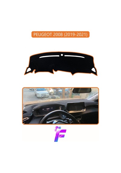 Peugeot 2008 2019-2021 Uyumlu Torpido Örtüsü Yansıma Önleyici Tam Koruma Kolay Montaj J4