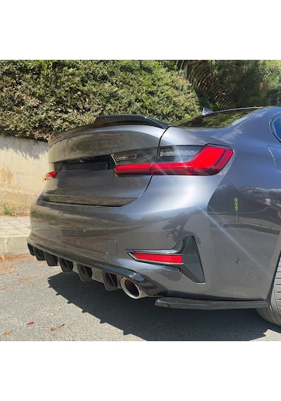 Bmw 3 Serisi G20 2018-2022 Arka Difüzör Sportline Uyumlu Piano Black Abs Tampon Altı