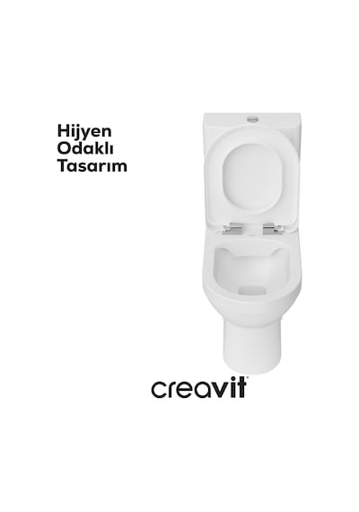Creavit Lara Duroplast Yavaş Kapanan Klozet Kapaklı Beyaz Set
