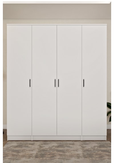Ases Mobilya Ases Ela863 Geniş Derin Gardırop 4 Kapaklı Bol Raflı 2 Askılıklı Kullanışlı Giysi Dolabı Beyaz Ases Mobilya Ases Ela863 Geniş Derin Gardırop 4 Kapaklı Bol Raflı 2 Askılıklı Kullanışlı Giysi Dolabı Beyaz