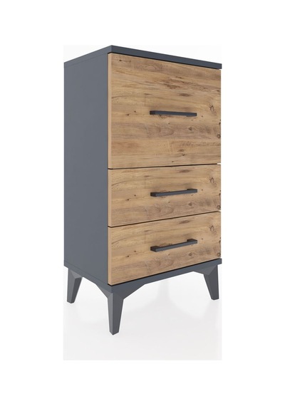Arges Komodin 3 Çekmeceli 44x30x80 Antrasit-çam Antrasit