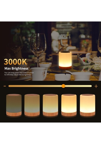 Dokunmatik Başucu Masa Lambası, 13 Rgb Renk Ve 5 Parlaklık, Usb Şarj Edilebilir Masa Lambası, Rgb Renk Değiştiren Diğer